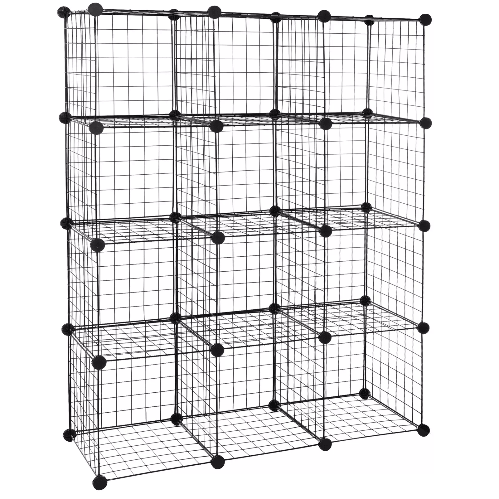 Wire Cube Storage Organizer, 12 Cube Modular Wire Shelving & Closet Bookshelf Unit