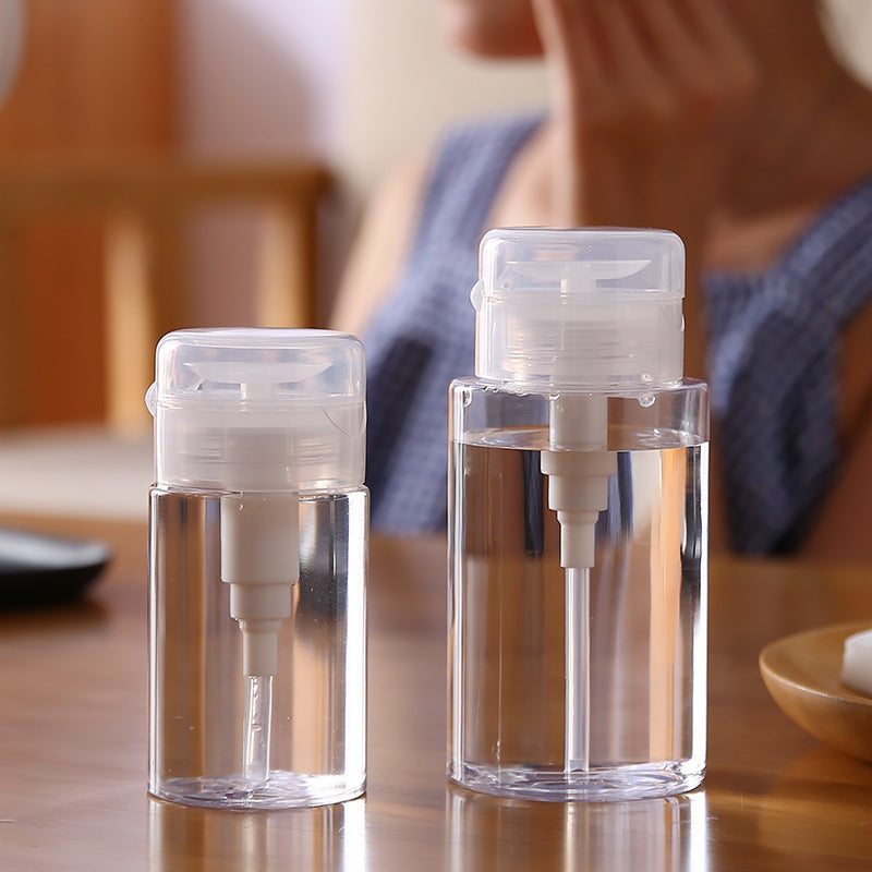 Nail Refillable Empty Bottles with Press Pump Dispenser Manicure Polish Remover  Cleaner Tool