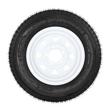 Premium Trailer Tires  Rims Load Range C Set Lug White Spoke Wheels Durable Trailer Tires 5