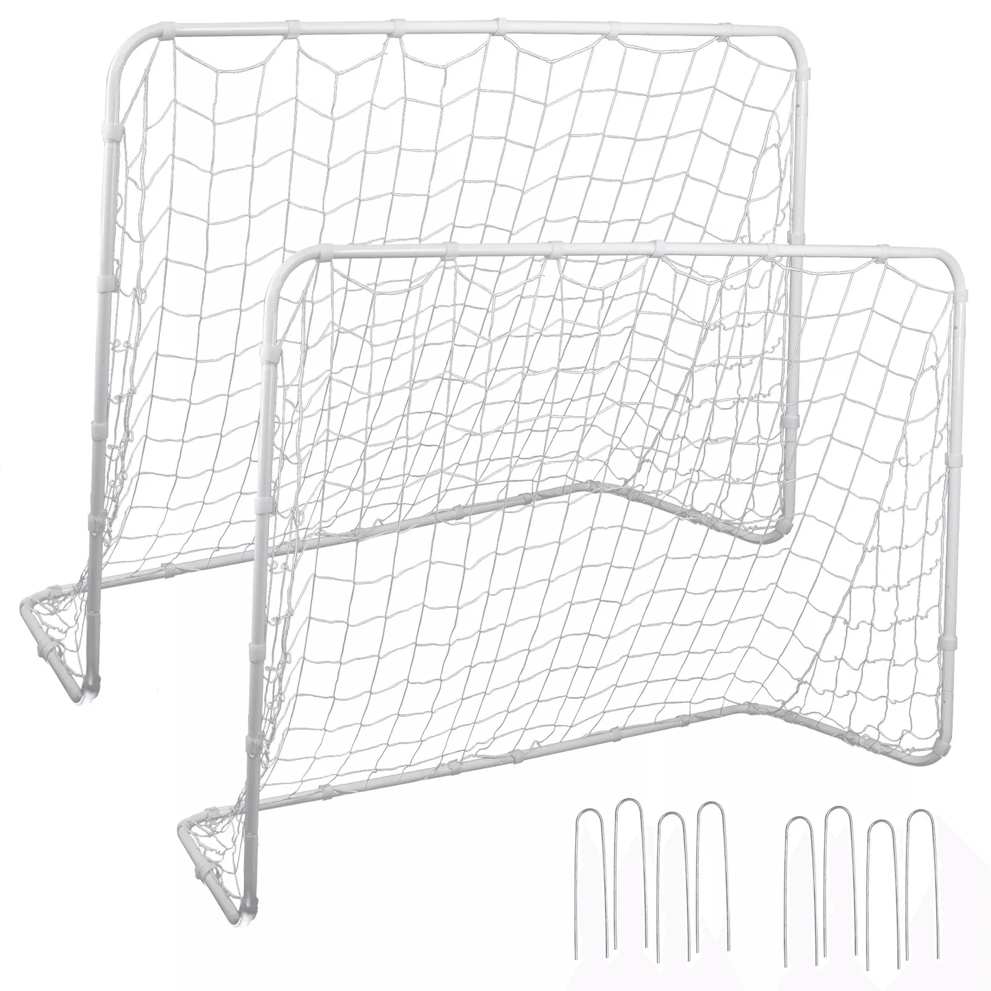 Portable Kids Soccer Goals, Metal Frame Backyard Practice Nets