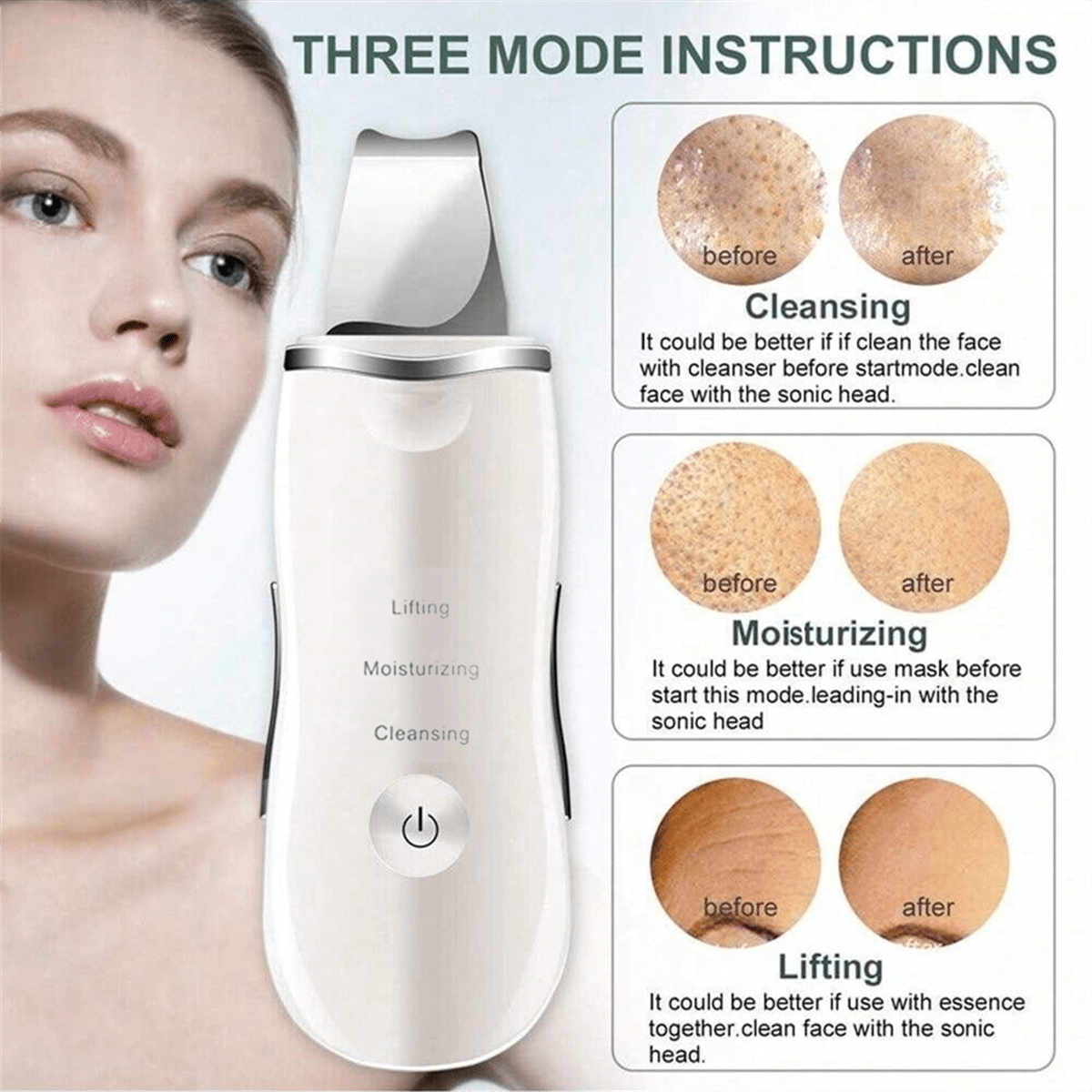 Deep Cleansing Facial Skin Scrubber  Face Spatula Exfoliator  Blackhead Pore Cleaner