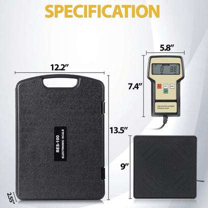 Electronic Refrigerant Charging Scale Digital HVAC Weight With Case 5
