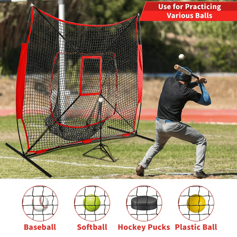 Baseball Softball Practice Net  Portable Hitting  Pitching Training Net With Strike Zone Carry Bag 9