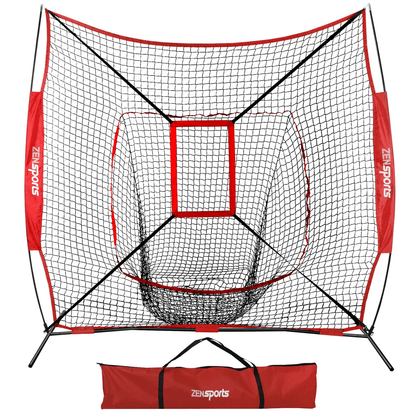 Baseball Softball Practice Net – Portable Hitting & Pitching Training Net with Strike Zone Carry Bag