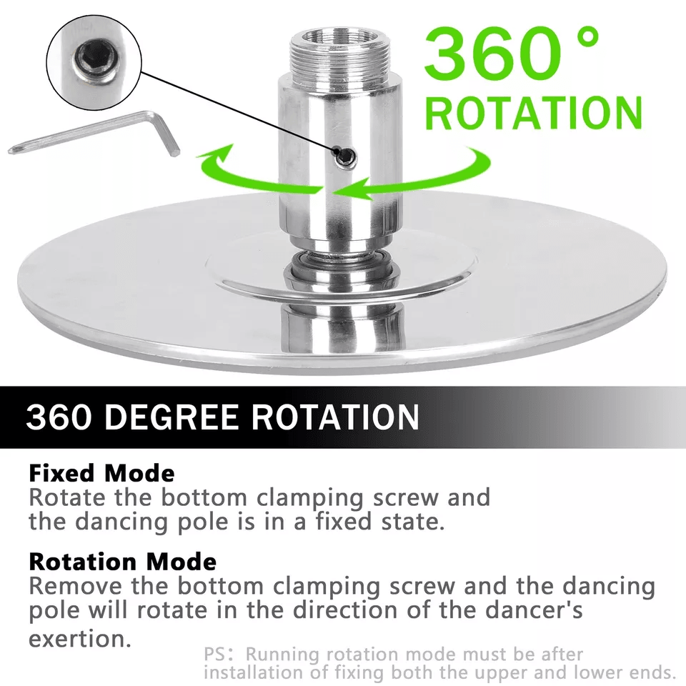 Adjustable Spinning Static Dance Pole Kit Portable Stripper Pole For Home Fitness  Professional Use 6
