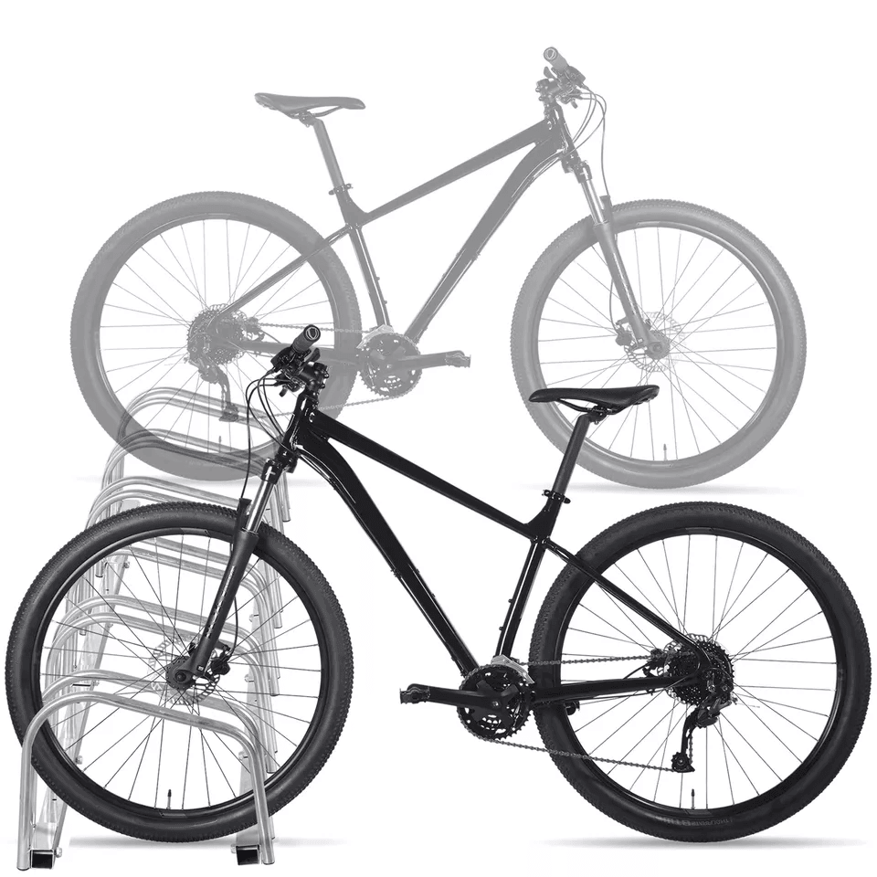 Bike Storage Rack Bicycle Floor Parking Stand For Home Garage Indoor Outdoor Adjustable Steel Organ 8