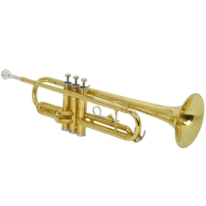 Gold Lacquer Bb Trumpet For Beginners With Durable Case Perfect For Student Bands And School Music  7