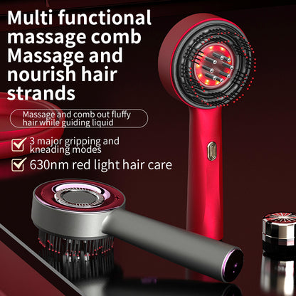 Hair Care Electric Vibration Massage Comb  Red Light Therapy Scalp Brush  Liquid Oil Applicator fo