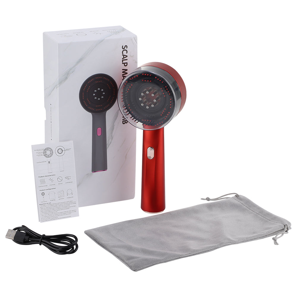 Hair Care Electric Vibration Massage Comb  Red Light Therapy Scalp Brush  Liquid Oil Applicator fo