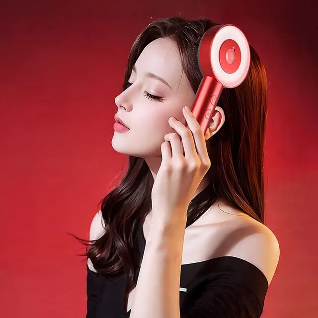 Hair Care Electric Vibration Massage Comb – Red Light Therapy Scalp Brush & Liquid Oil Applicator for Hair Growth & Anti