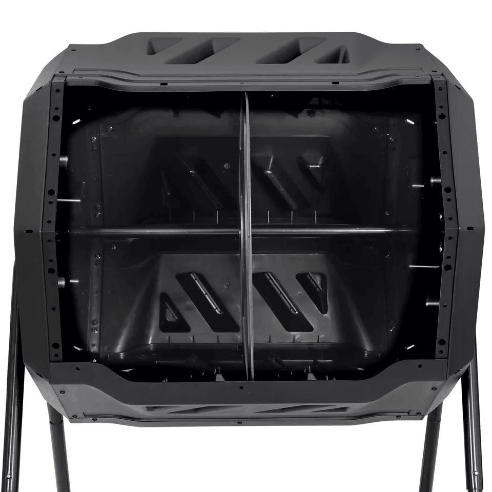 Dual Chamber Tumbling Composter Outdoor Rotating Compost Bin For Garden Waste 9