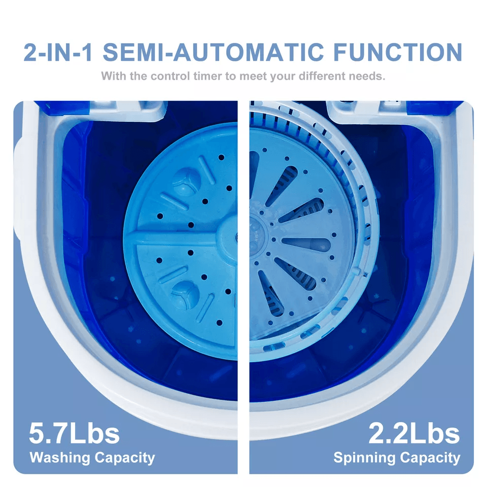 Portable Mini Washing Machine Compact 2in1 Washer  Spinner  Lightweight Single Bucket For Apartment 5
