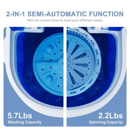 Portable Mini Washing Machine Compact 2in1 Washer  Spinner  Lightweight Single Bucket For Apartment 5