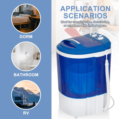 Portable Mini Washing Machine Compact 2in1 Washer  Spinner  Lightweight Single Bucket For Apartment 6