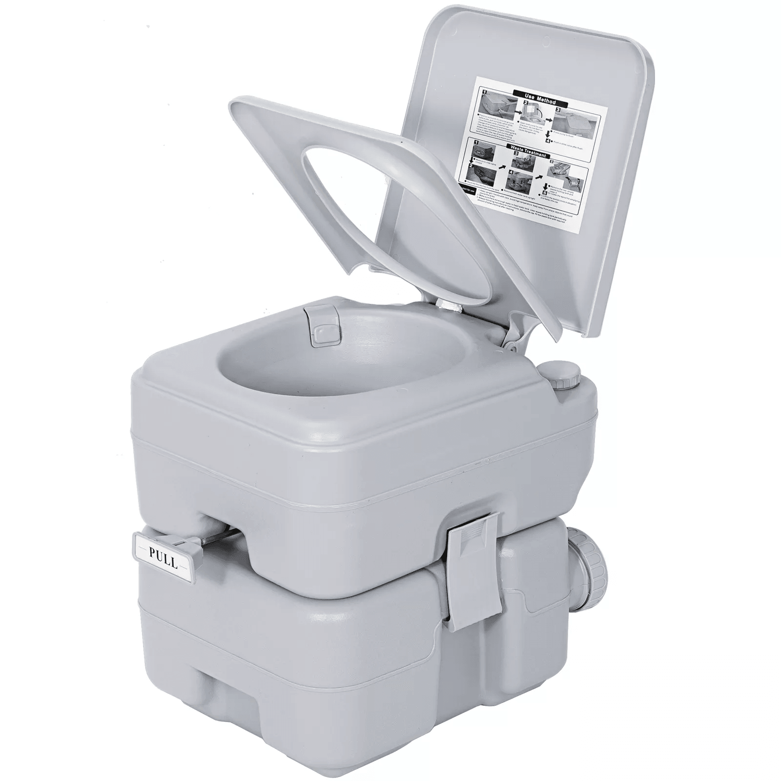 Portable Camping Toilet with Flush System & Lid, Ideal for RVs, Boats & Outdoor Adventures