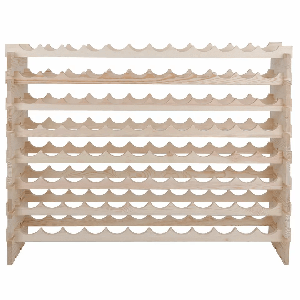 2PCS 96 Bottles Holder Wine Rack  8Tier Stackable Solid Wood Wine Storage Display For Home Bar Or C 2