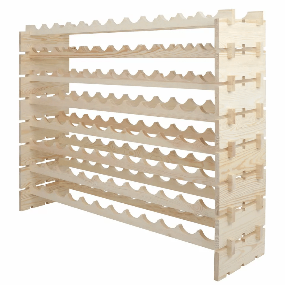 2PCS 96 Bottles Holder Wine Rack  8Tier Stackable Solid Wood Wine Storage Display For Home Bar Or C 6