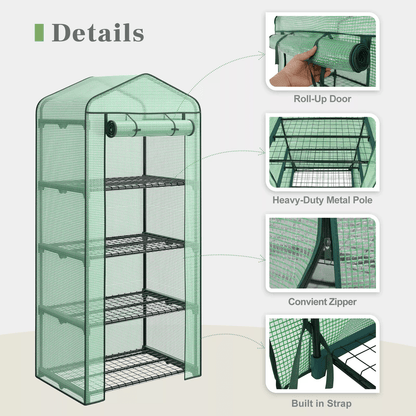 Portable Greenhouse for Indoor & Outdoor Use, Waterproof PE Cover, Ideal for Seedlings & Plants