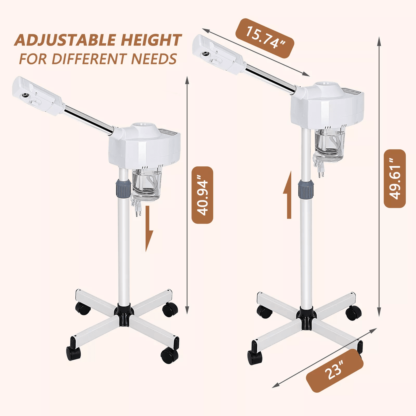 SalonGrade Professional Facial Steamer Ionic Ozone Hot Mist Stand For Deep Skin Cleaning And Hydrat 14