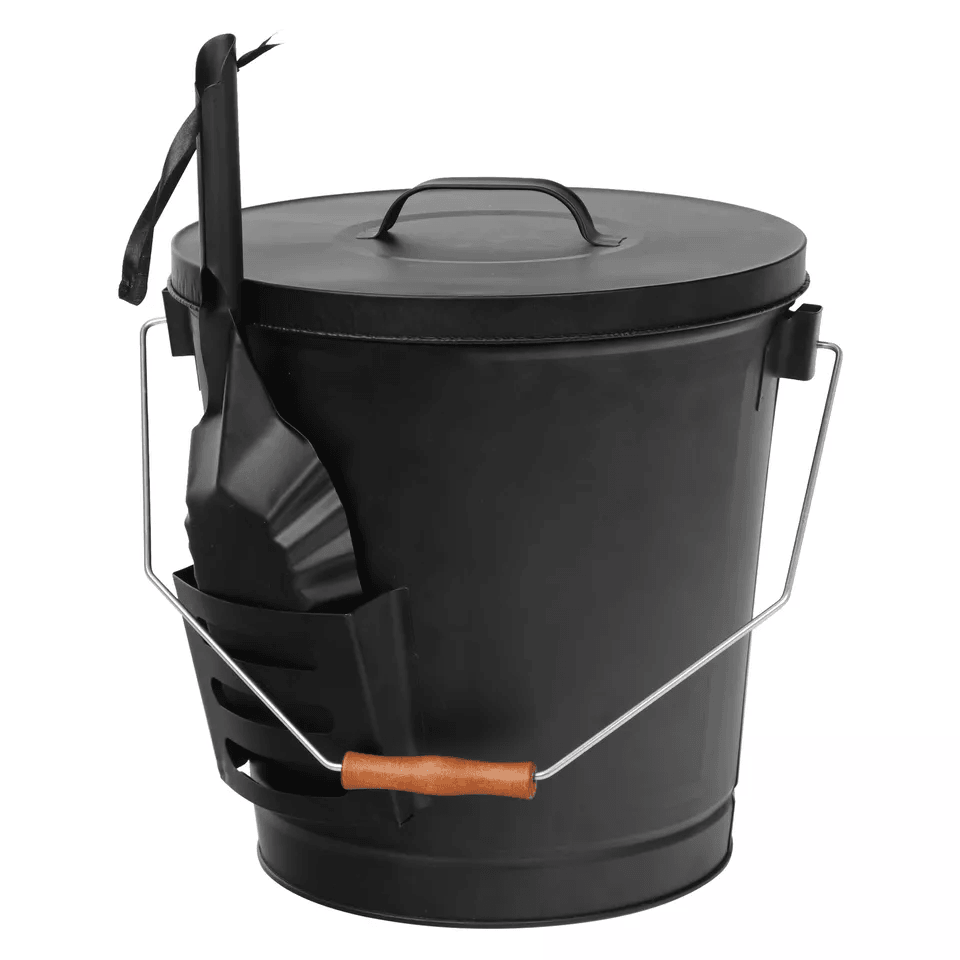 515 Gallon Ash Bucket With Lid  Shovel  Galvanized Metal Hot Ash Pail For Fireplace Wood Stove  Fir 10