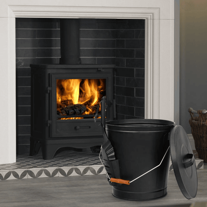 515 Gallon Ash Bucket With Lid  Shovel  Galvanized Metal Hot Ash Pail For Fireplace Wood Stove  Fir 11