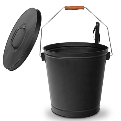 515 Gallon Ash Bucket With Lid  Shovel  Galvanized Metal Hot Ash Pail For Fireplace Wood Stove  Fir 6