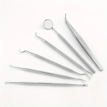Professional Stainless Steel Dentist Oral Tools Set Mirror Flossing Tartar Removal  Cleaning Kit