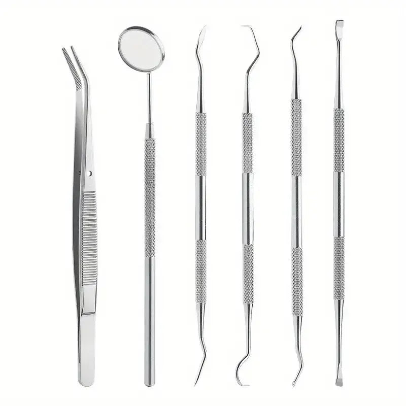 Professional Stainless Steel Dentist Oral Tools Set Mirror Flossing Tartar Removal  Cleaning Kit