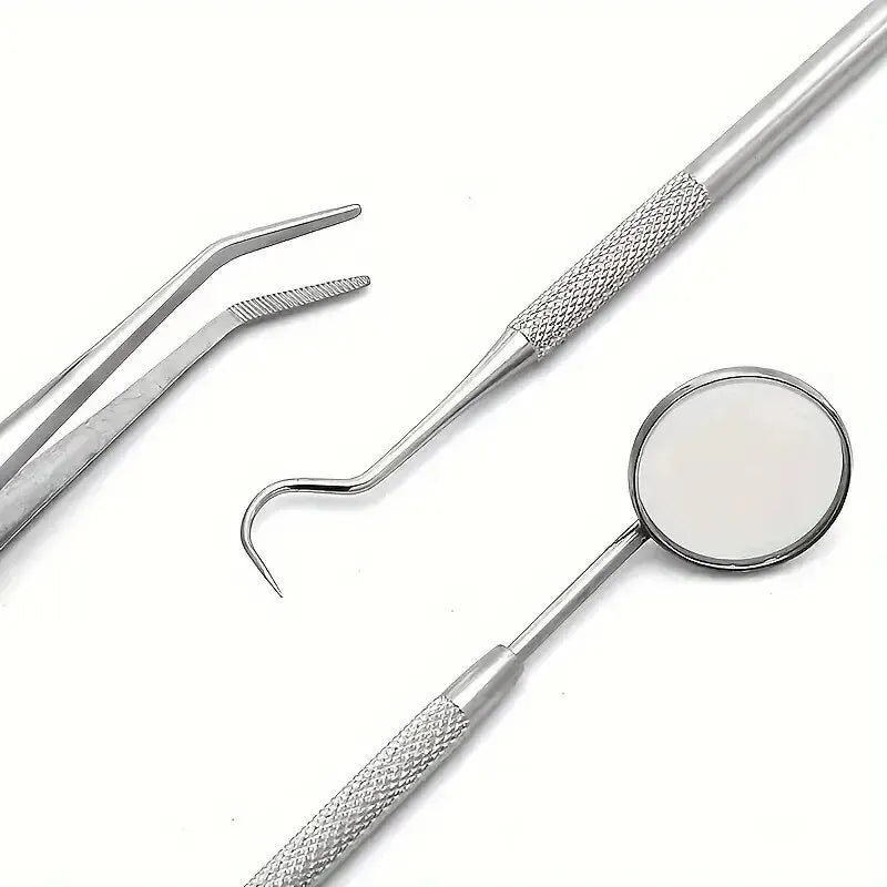 Professional Stainless Steel Dentist Oral Tools Set Mirror Flossing Tartar Removal  Cleaning Kit