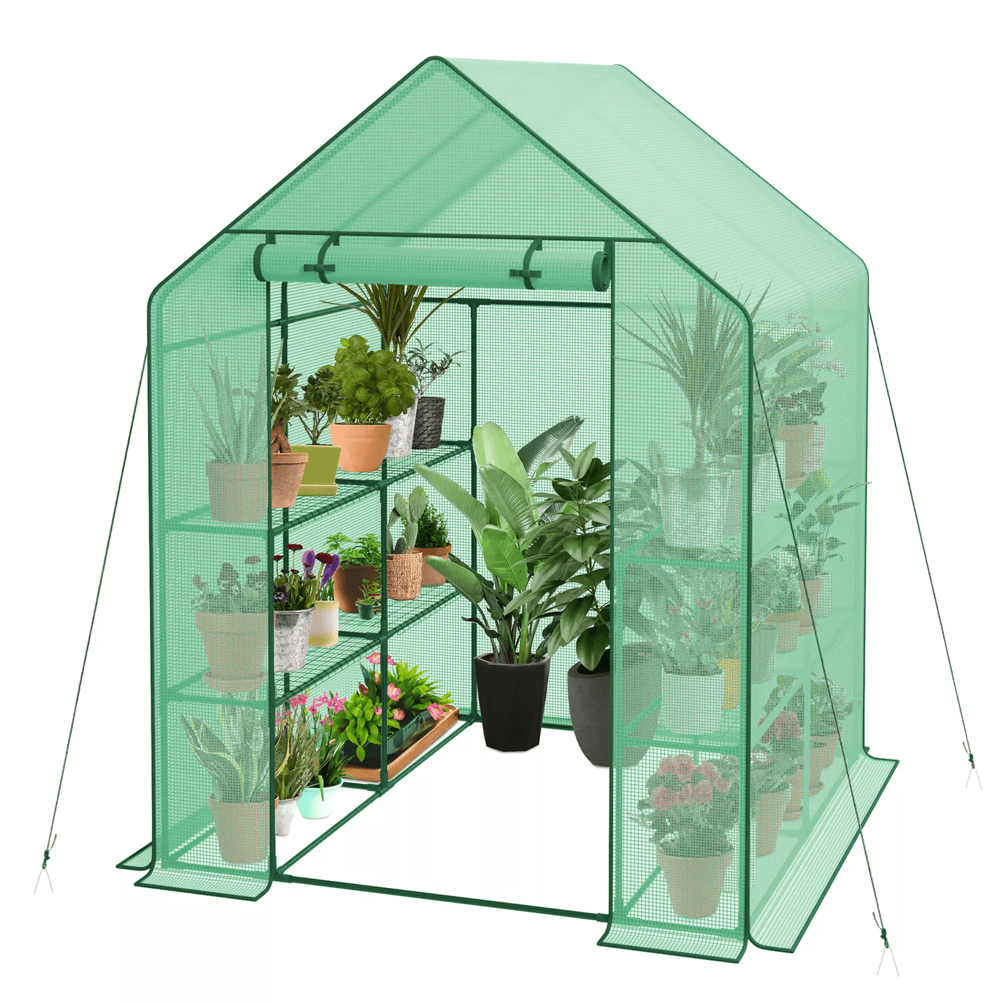 Portable Green House Outdoor With Shelves Tiers Walk In Greenhouse For Planter HeavyDuty Frame And  7