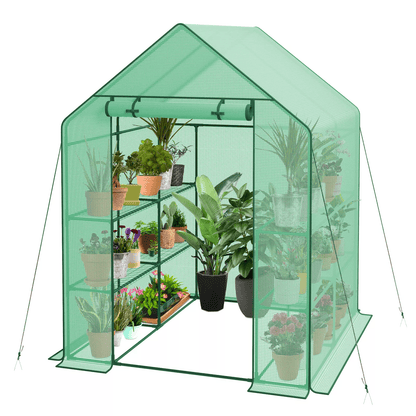 Portable Green House Outdoor With Shelves Tiers Walk In Greenhouse For Planter HeavyDuty Frame And  7