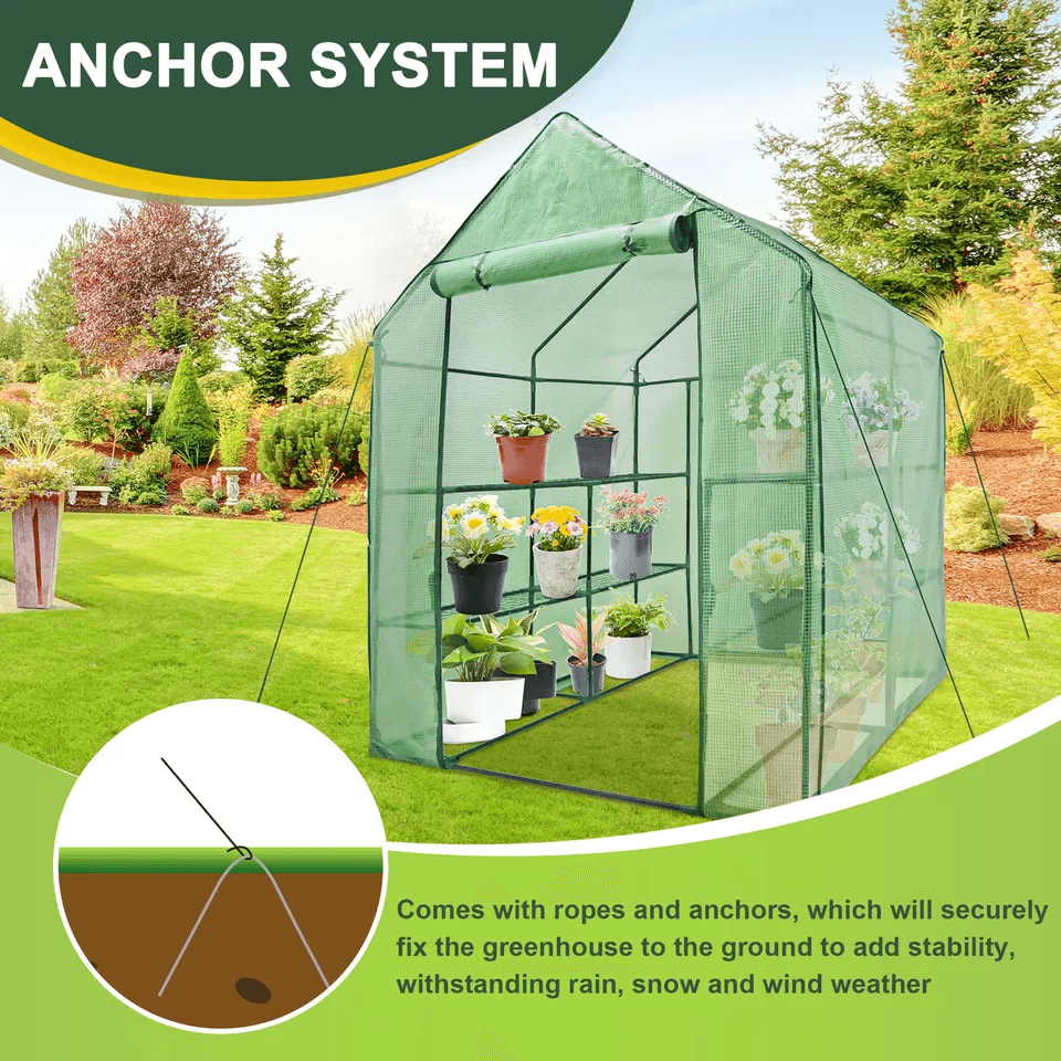 Portable Green House Outdoor With Shelves Tiers Walk In Greenhouse For Planter HeavyDuty Frame And  1