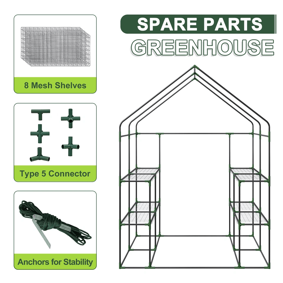 Portable Green House Outdoor With Shelves Tiers Walk In Greenhouse For Planter HeavyDuty Frame And  6