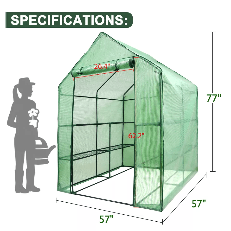 Portable Green House Outdoor With Shelves Tiers Walk In Greenhouse For Planter HeavyDuty Frame And  19