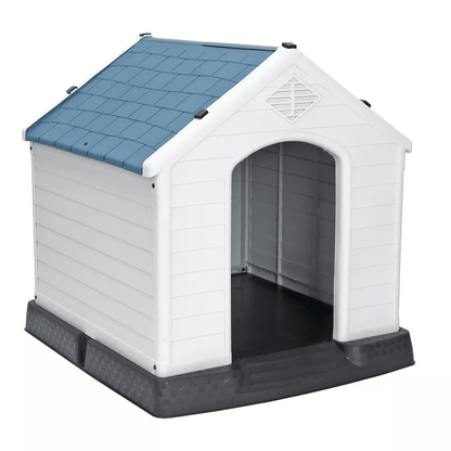 Plastic Dog House Indoor Outdoor Doghouse Puppy Shelter With Air Vent Elevated Floor Easy Assembly  6