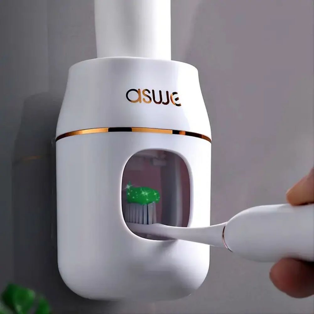Upgrade Your Bathroom with Automatic Toothpaste Squeezer & Storage Rack, Easy Refills & Organization