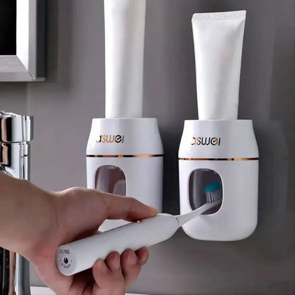 Upgrade Your Bathroom with Automatic Toothpaste Squeezer  Storage Rack Easy Refills  Organization