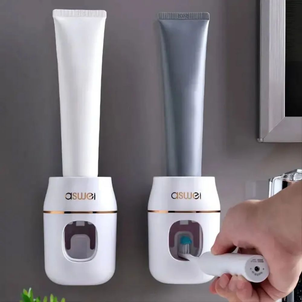 Upgrade Your Bathroom with Automatic Toothpaste Squeezer  Storage Rack Easy Refills  Organization