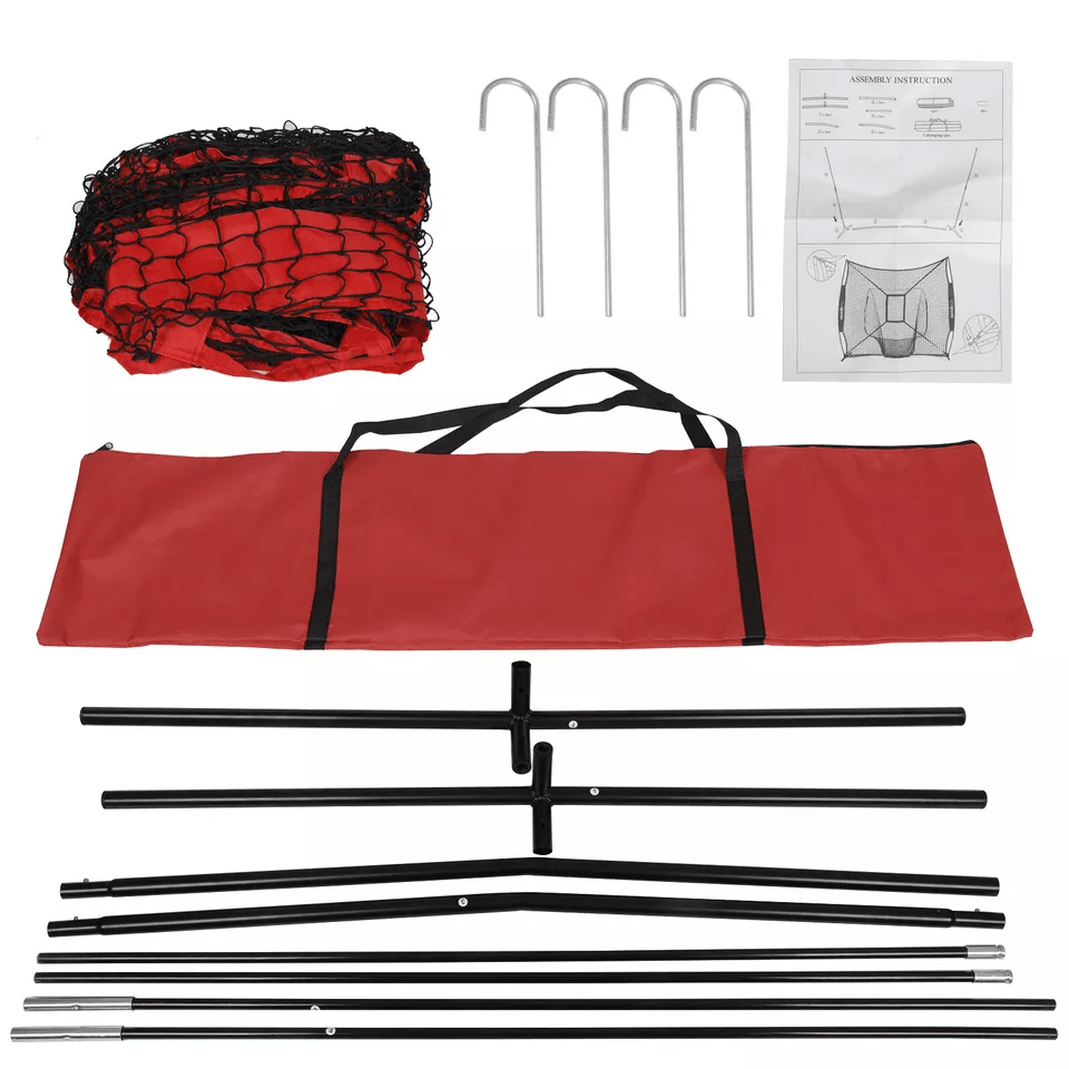 Baseball Softball Practice Net With Bow Frame  Carry Bag Hitting  Pitching Trainer 3