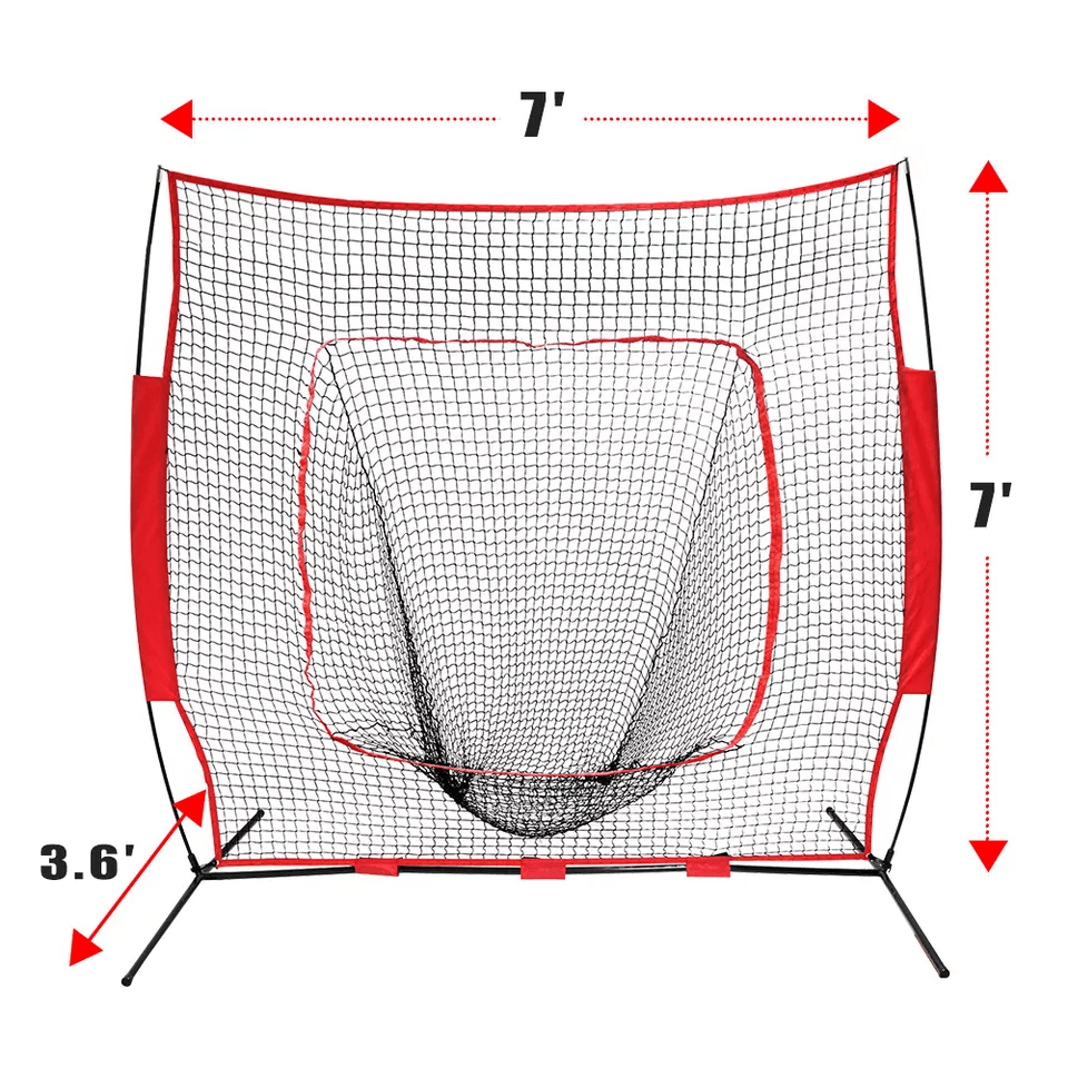 Baseball Softball Practice Net With Bow Frame  Carry Bag Hitting  Pitching Trainer 1