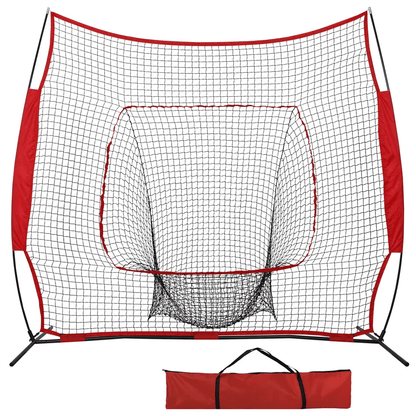 Baseball Softball Practice Net with Bow Frame & Carry Bag, Hitting & Pitching Trainer