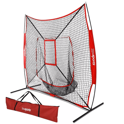 Baseball Softball Teeball Practice Batting Training Net With Strike Zone Portable  Durable Hitting  1