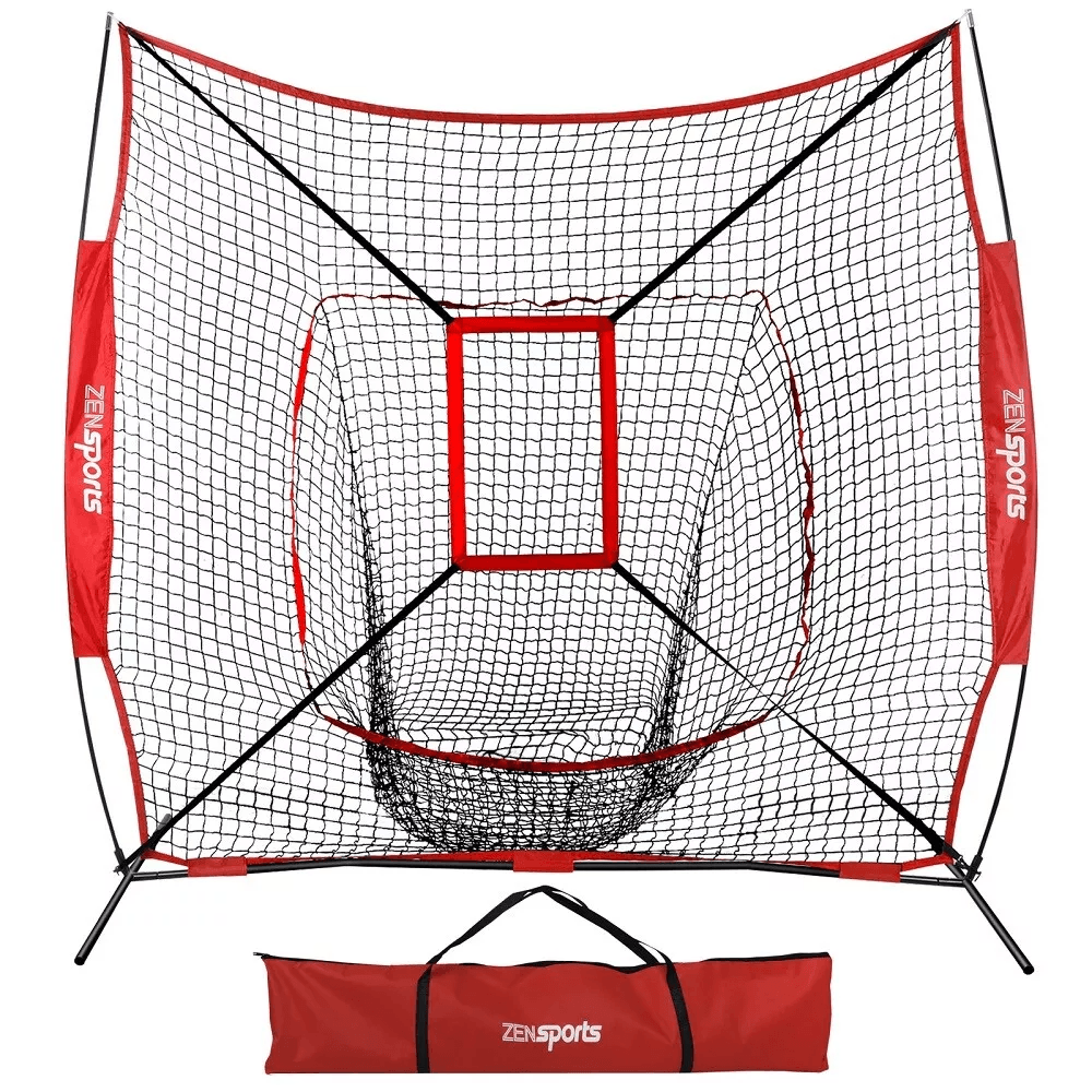 Baseball Softball Teeball Practice Batting Training Net with Strike Zone, Portable & Durable Hitting Net for All Skill