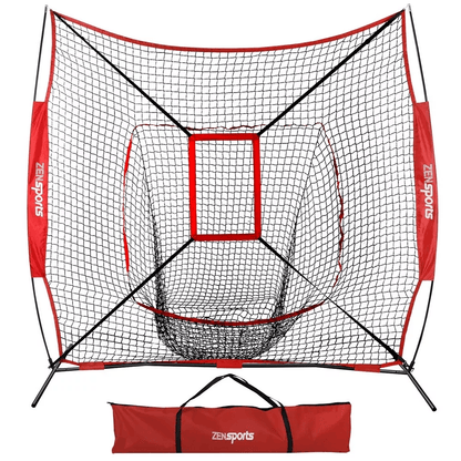 Baseball Softball Teeball Practice Batting Training Net with Strike Zone, Portable & Durable Hitting Net for All Skill