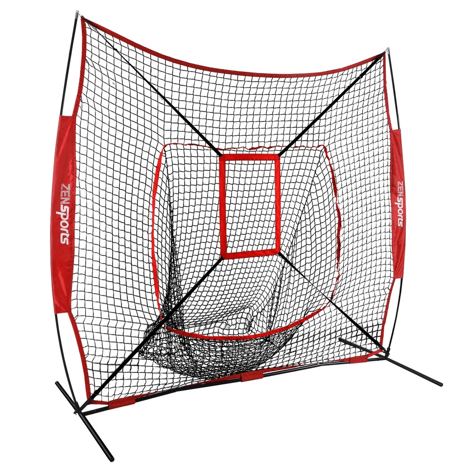 Baseball Softball Teeball Practice Batting Training Net With Strike Zone Portable  Durable Hitting  2