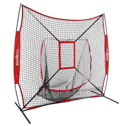 Baseball Softball Teeball Practice Batting Training Net With Strike Zone Portable  Durable Hitting  2