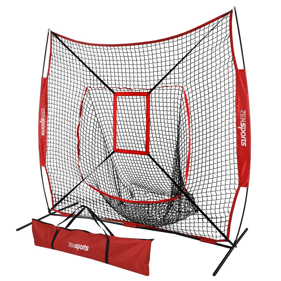 Baseball Softball Teeball Practice Batting Training Net With Strike Zone Portable  Durable Hitting  5
