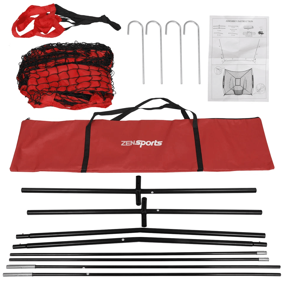 Baseball Softball Teeball Practice Batting Training Net With Strike Zone Portable  Durable Hitting  9