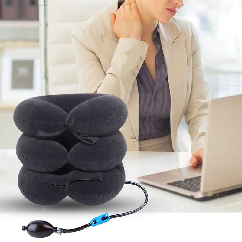 Inflatable Cervical Neck Traction Brace, Breathable & Comfortable Neck Stretcher for Posture Correction