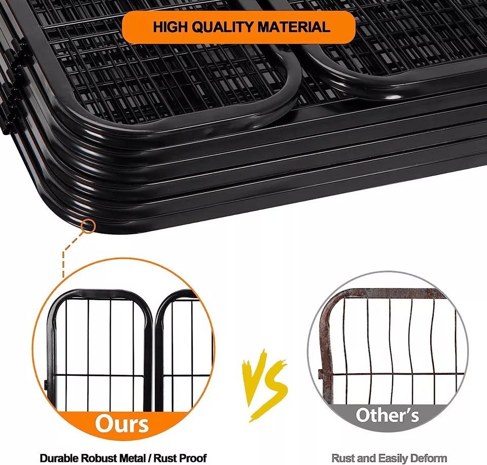 Portable 16 Panel Dog Playpen Detachable Fence For Outdoor RV  Yard Use 3